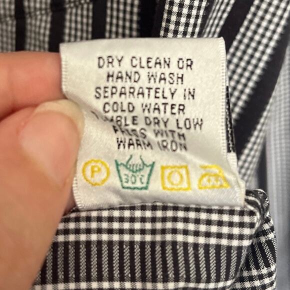 Bugatchi Uomo Dot Stripe Button Up Black Mens Shirt Sz XL Long Sleeve Contrast - Picture 12 of 12